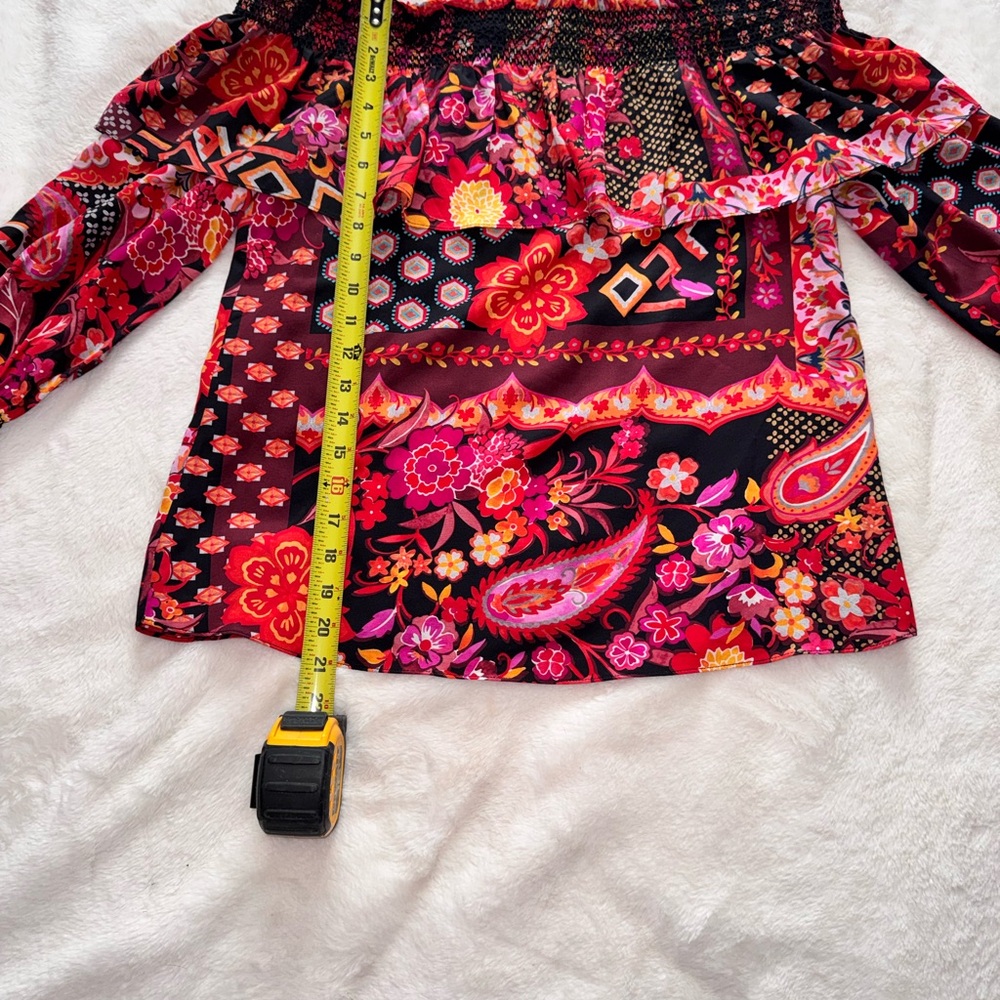 Trina Turk Multicolor Off-Shoulder Blouse - Picture 9 of 10